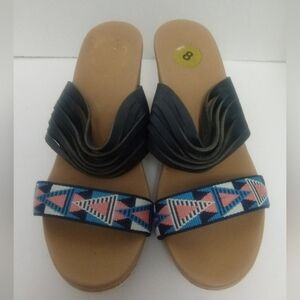 Teva Aztec design wedge sandals Women's 8